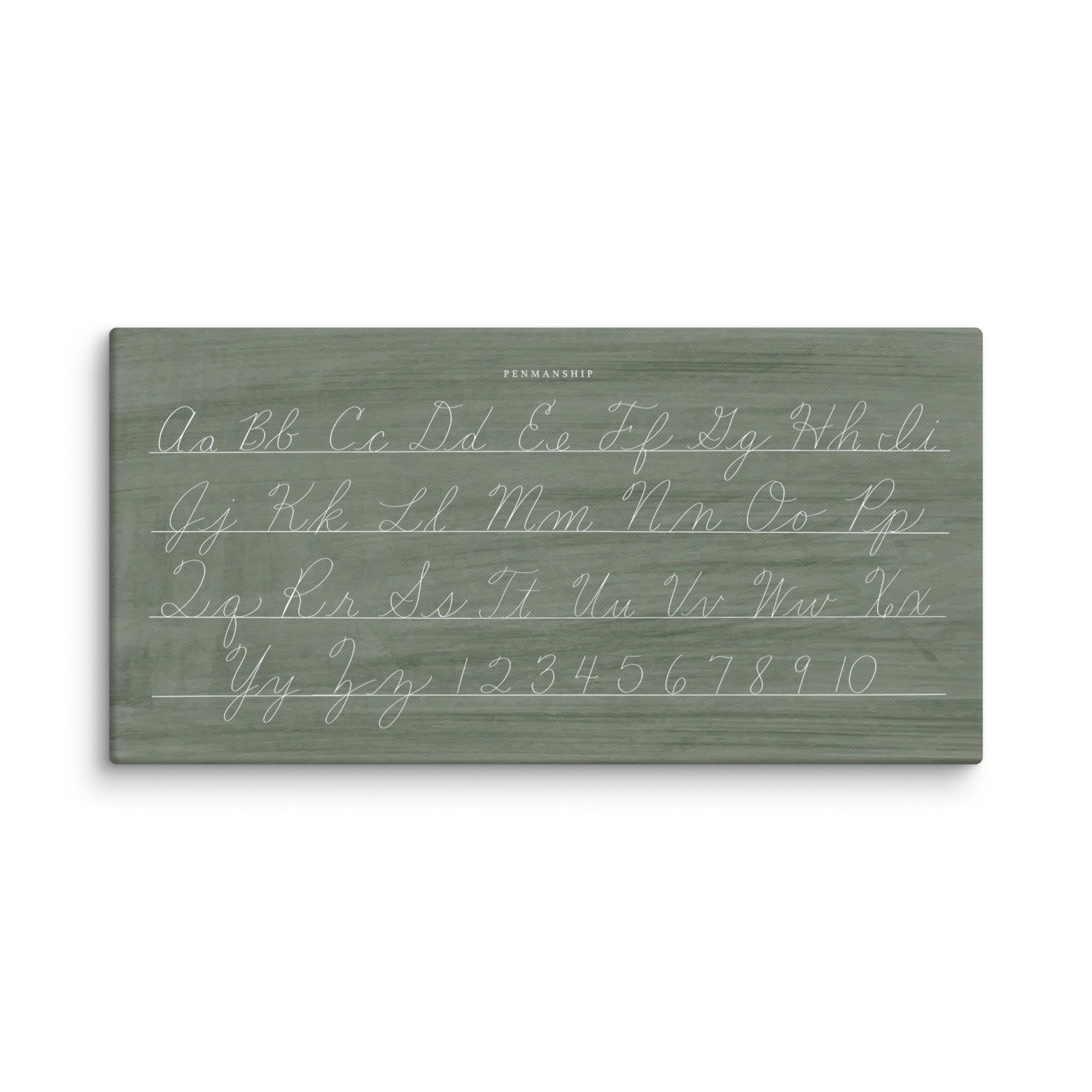 Old School Cursive Alphabet Sign, ABC Canvas Sign, Homeschool Decor ...
