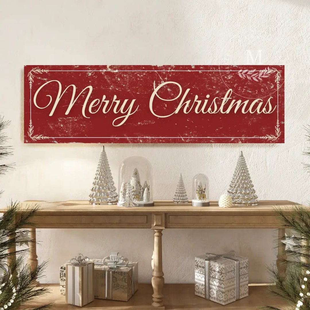 Metal Merry Christmas Sign, Christmas Wall Decor, Christmas Porch Decor