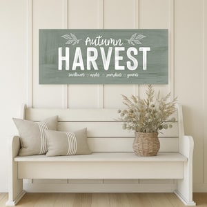 Autumn Harvest Farmhouse Fall Sign, Fall Canvas Sign, Fall Wall Decor, Harvest Fall Signs, Pumpkin Patch Sign, Fall Wall Art