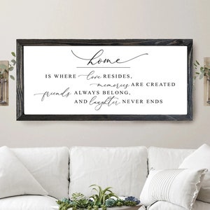Home is where love resides sign, home decor sign, farmhouse signs, home sign, family room sign, wood signs, farmhouse wall decor image 2