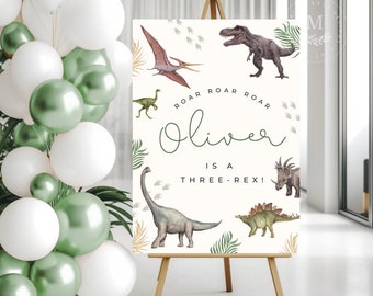 Personalized Dinosaur Birthday Party Sign, Dinosaur Party Sign, Birthday Boy Sign, Birthday Party Decor