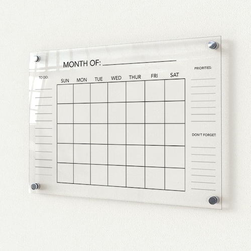 Acrylic Wall Calendar Acrylic Calendar With Wood Frame - Etsy