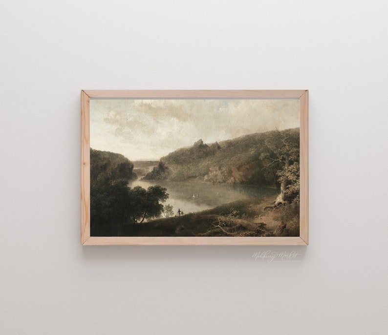 Lake Vintage Wall Art Framed Wall Art Vintage Art Wood Etsy