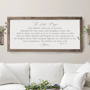 The Lord's Prayer Wood Sign, Bible Verse Sign, Matthew 6 Sign, Christian Wall Art, Lord's Prayer Sign, Farmhouse Sign, Sign for Home