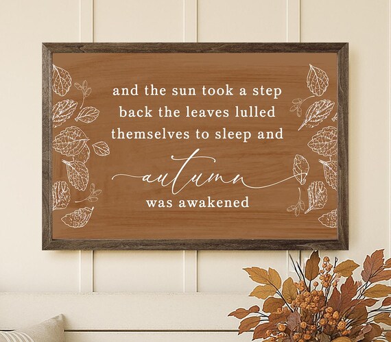 Autumn Was Awakened Fall Sign, Fall Wood Framed Sign, Fall Wall Art, Farmhouse Fall Signs, Autumn Signs, Fall Wall Art