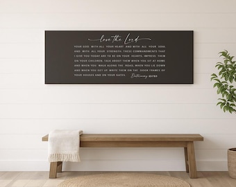 Love The Lord Bible Verse Sign | Deuteronomy 6:5-7 | Scripture Wall Art | Scripture Signs | Inspirational Signs | Large  Art