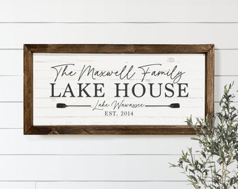 Personalized Lake House Sign, Sign for Lake House, Lake House Gift, Lake House Decor, Living Room Decor, Farmhouse Signs