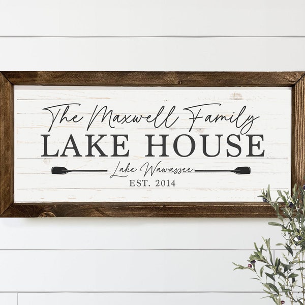 Personalized Lake House Sign, Sign for Lake House, Lake House Gift, Lake House Decor, Living Room Decor, Farmhouse Signs