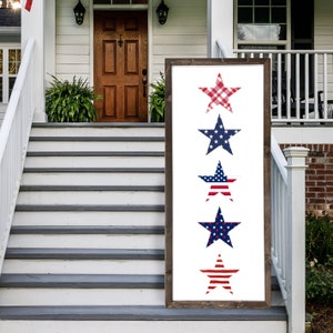 4th of July Stars and Stripes Sign | Wood Framed Sign | July 4th Sign | Porch Sign | Star Spangled Sign | Patriotic Decor