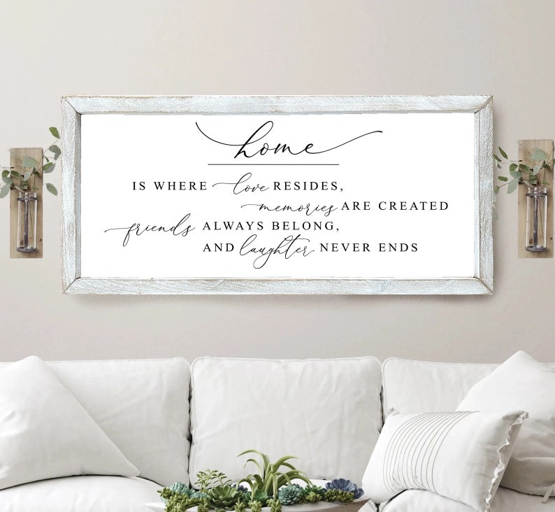 Home is where love resides sign, home decor sign, farmhouse signs, home sign, family room sign, wood signs, farmhouse wall decor image 4