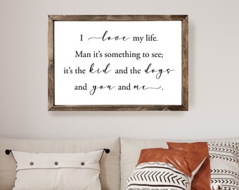 I Love My Life Wood Farmhouse Sign | A Simple Song, Family Wall Art, Wood Wall Art