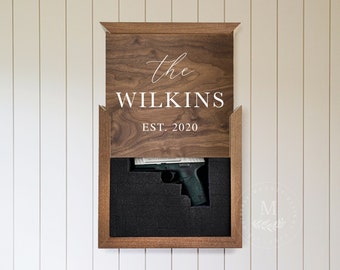 Personalized Last Name Hidden Gun Storage | Hidden Gun Box | Fathers Day Gift | Husband Gift | Anniversary Gift | Gift for Him