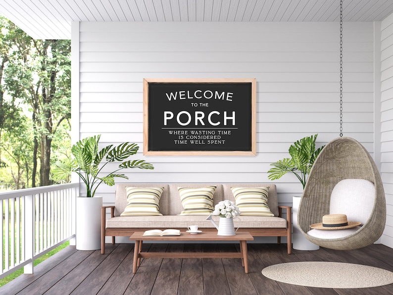 Welcome to the Porch Farmhouse Wood Sign, Porch Sign, Sign for Porch, Farmhouse Sign Quality Print image 5