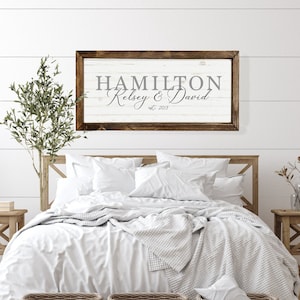 Personalized Family Name Sign, Last Name Sign, Bedroom Sign, Living Room Sign, Above Bed Sign, Farmhouse Signs