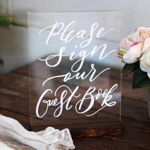 Acrylic Guest Book Sign, Acrylic Wedding Sign, Wedding Acrylic Sign, Modern Weddings, C4 image 4