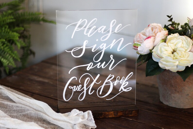 Acrylic Guest Book Sign, Acrylic Wedding Sign, Wedding Acrylic Sign, Modern Weddings, C4 image 4