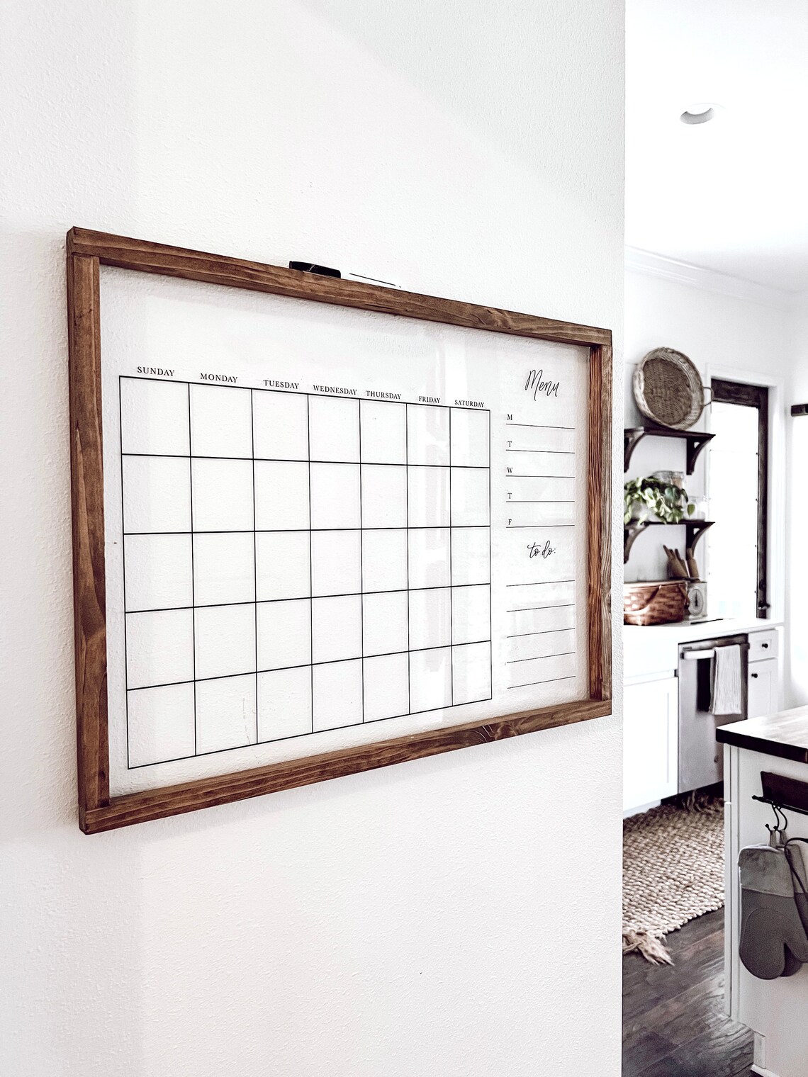 Large Acrylic Calendar Wood Framed Calendar Acrylic Wall Etsy