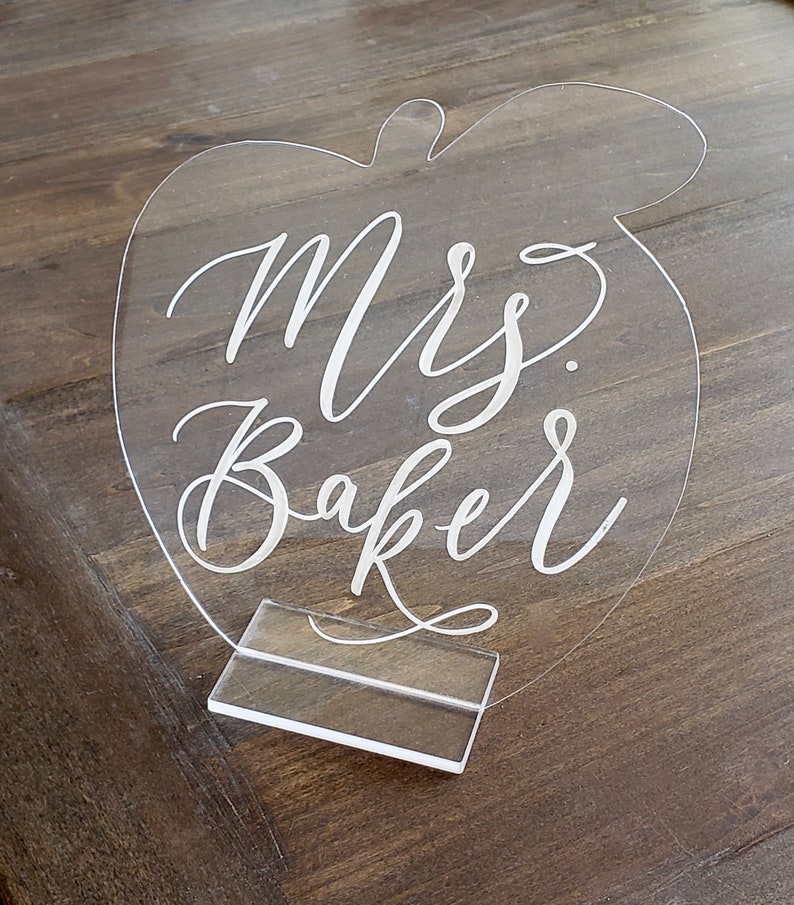 New Custom Teacher Apple Signs Teacher Appreciation Gift Etsy
