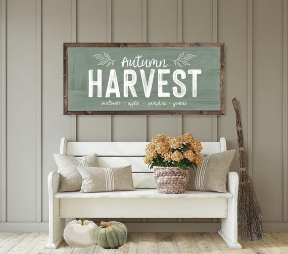 Autumn Harvest Farmhouse Fall Sign, Fall  Sign, Fall Wall Decor, Harvest Fall Signs, Pumpkin Patch Sign, Fall Wall Art