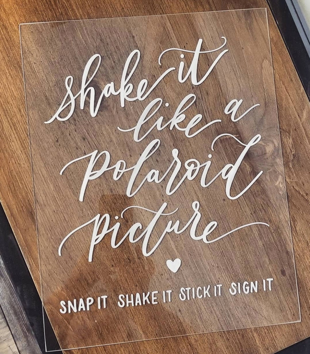 Acrylic Photo Guest Book Sign, Snap It Shake It Stick It, Acrylic