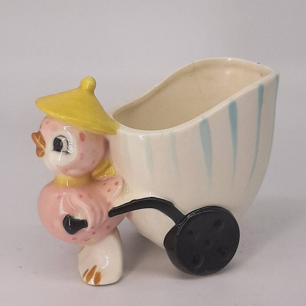 1950s little chick pulling a egg cart