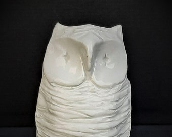 1950 - 1955 Aldo Londi White Glazed Bitossi Pottery Owl