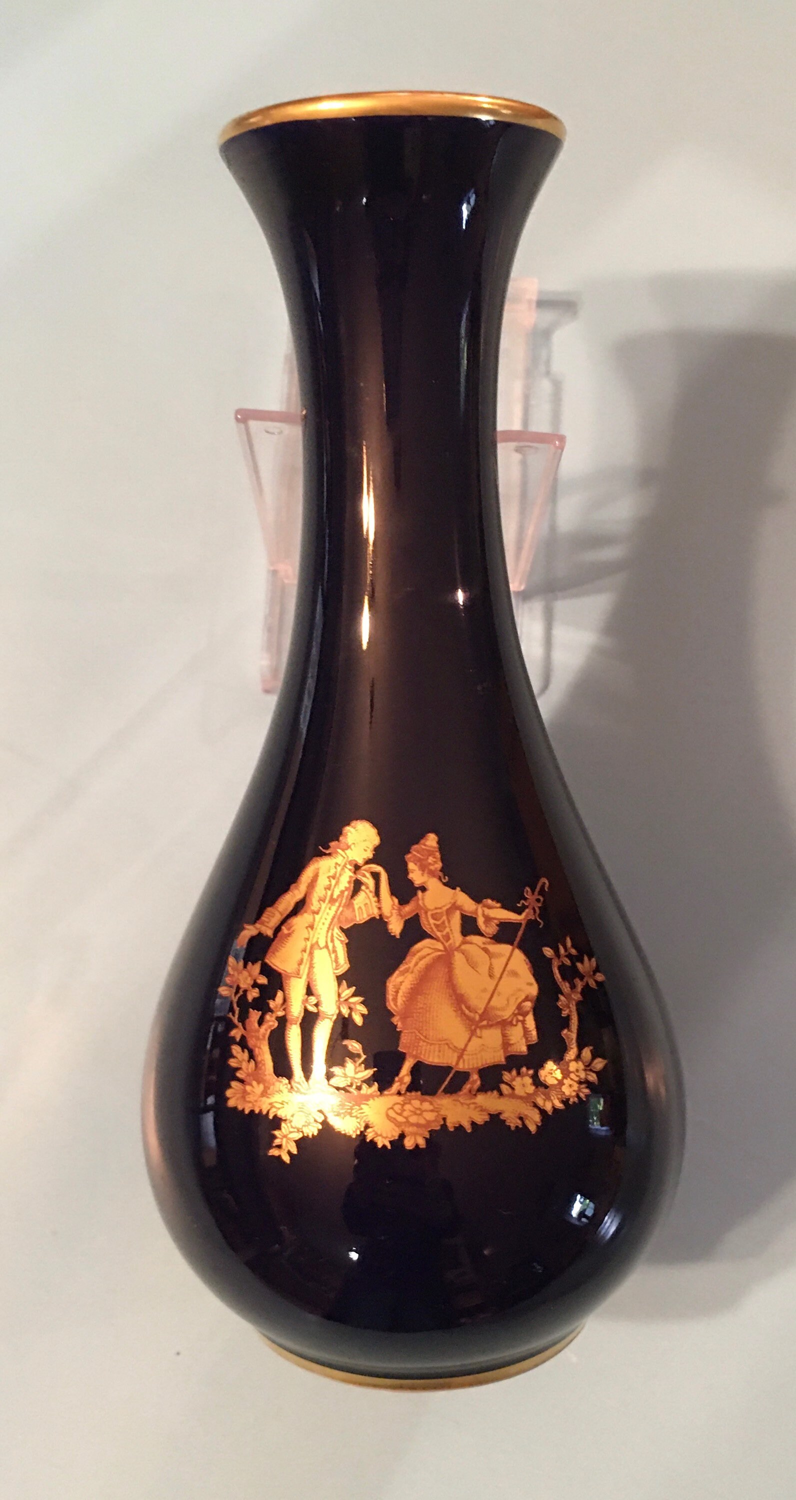 Vintage Limoges cobalt blue vase Etsy