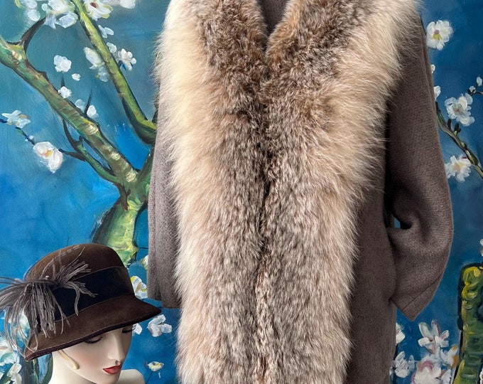 Featured listing image: Vintage 1950s Boucle Wool Skirt Suit: Fox Fur Collar, MarthaWest, Size M