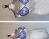 Periwinkle Peek a Boo Sheer Nylon Embroidery Lace Bra by Lily of France 36B