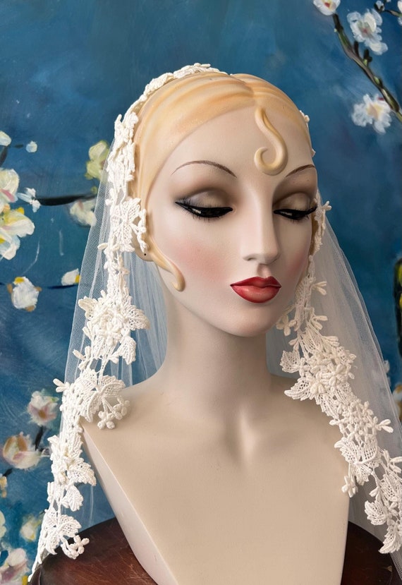 Vintage lace veil lace - Gem