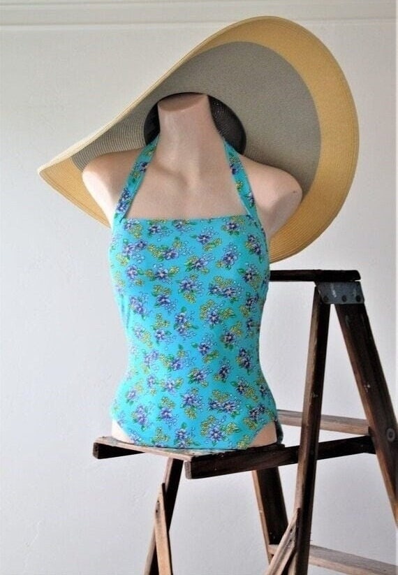 Vintage 80's Cottagecore Swimsuit by CHRISTINA si… - image 2