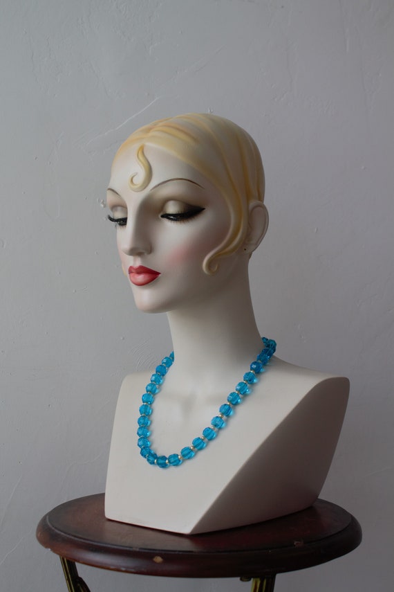 Bridal Jewelry Aquamarine Blue Round Glass Bead C… - image 8