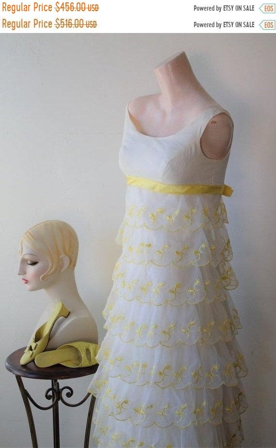 50% Savings Now Empire Waist Dress Yellow Formal D
