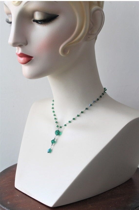 Edwardian Look 80s does 30s Bridal Jewelry Emerald