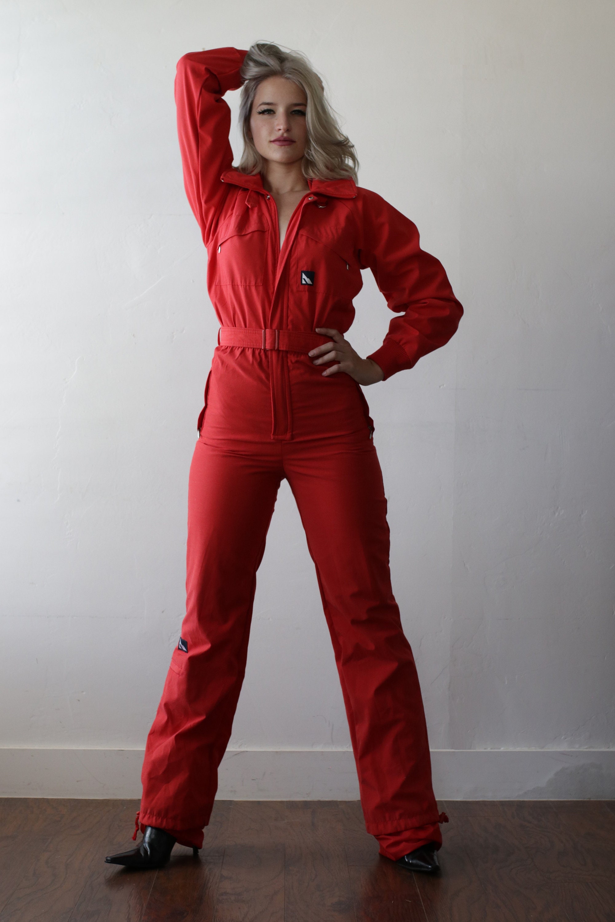 Sexy Red Ski Suit 70's Jumpsuit Workout Active Wear | Etsy