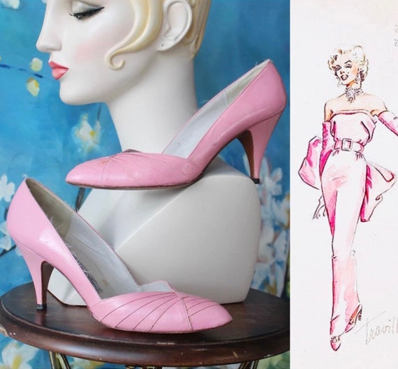 Pink designer pumps hot sale