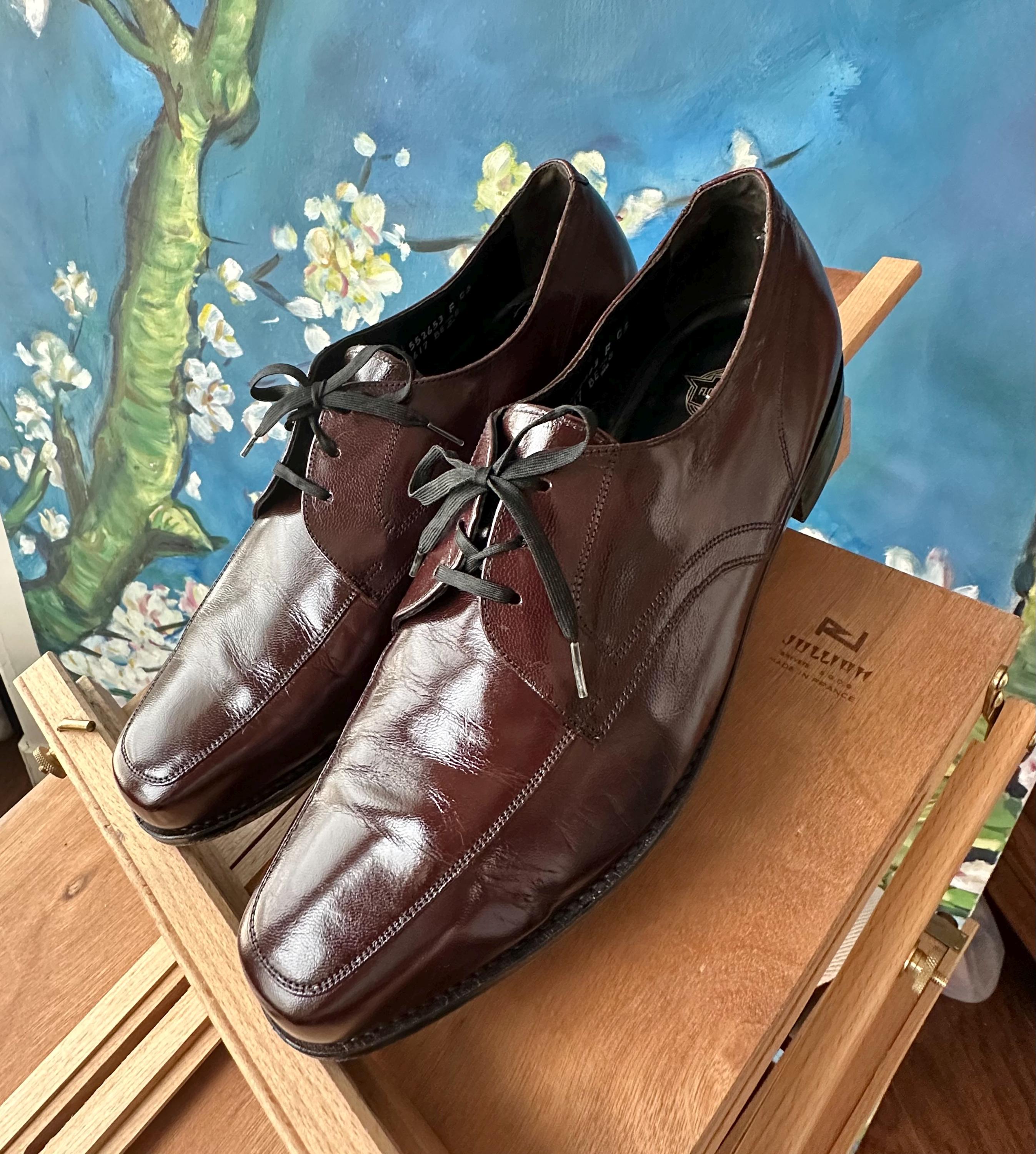 Florsheim 31884 Vtg 70s Men\'s Brown Leather Blucher Apron Toe Dress Shoe Sz 11D Vintage 70s Brown Leather Wingtip Dress Shoes Mens 8.5 C  main image 3