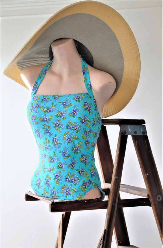 Vintage 80's Cottagecore Swimsuit by CHRISTINA si… - image 3