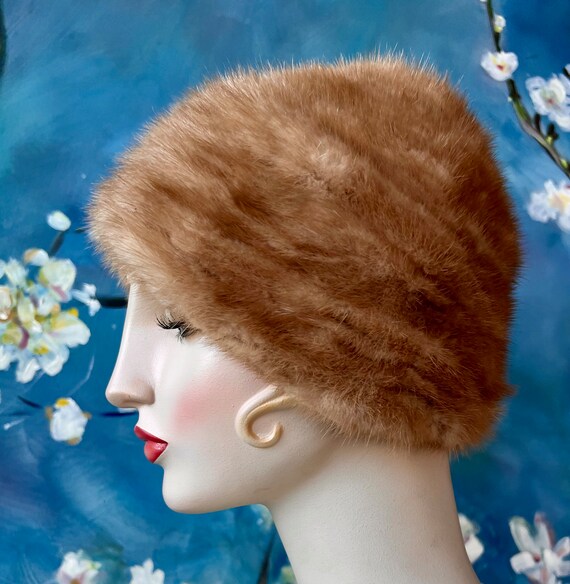 1950s does 1920s Cloche Turban Style Mink Hat Cap… - image 3