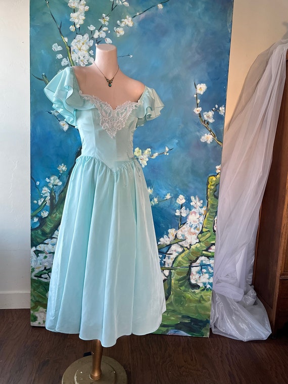 Gunne Sax Prairie Princess 80s Prom Dress Tiffany… - image 6