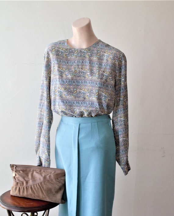 Baroque Shirt Design Silk Satin Blouse Secretary B
