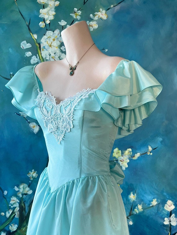 Gunne Sax Prairie Princess 80s Prom Dress Tiffany… - image 3