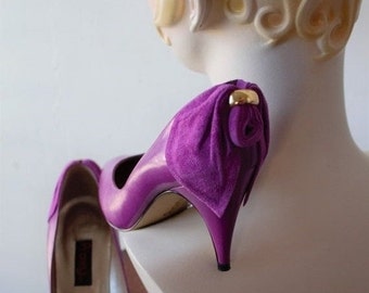 Prince Purple Rain Vibe Heels by PROXY size 6M Sexy 80s Couture Suede Dress Pumps Prom Heels Lavender Bridesmaid Womens High Heels Shoes