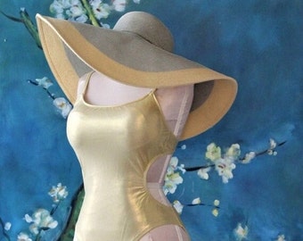Sexy Metallic Sparkling Gold Cutout One Piece Swimsuit Open Side Back High Cut Leg Bride Bathing Suit Swimwear Bridal Lingerie plus size 12