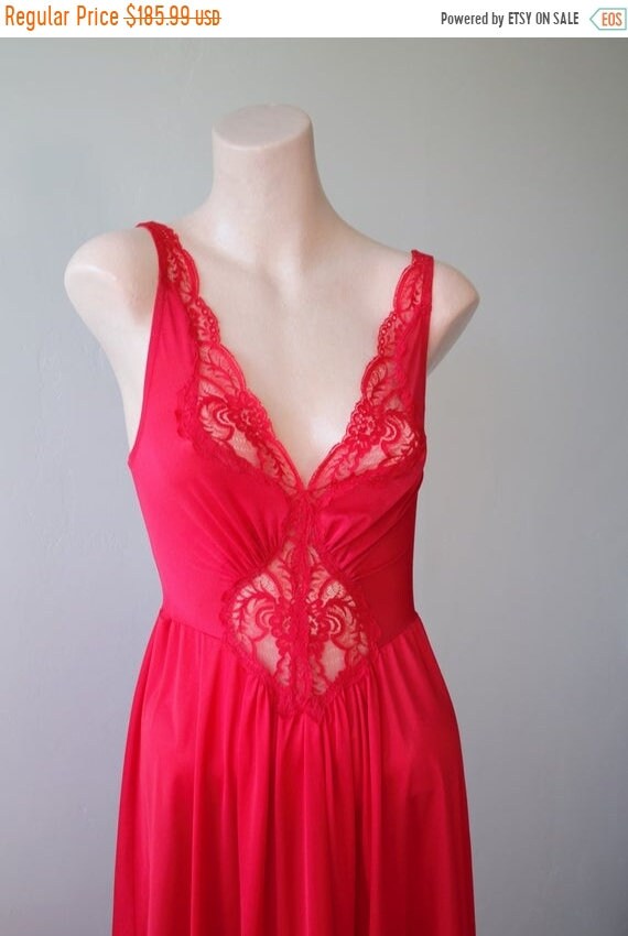 SAVE NOW 50% Off Lacy Nightgown Long Lingerie Dres