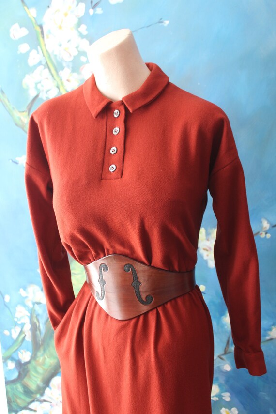 Shirtwaist Dress 40s Day Dress Peter Pan Collar B… - image 3