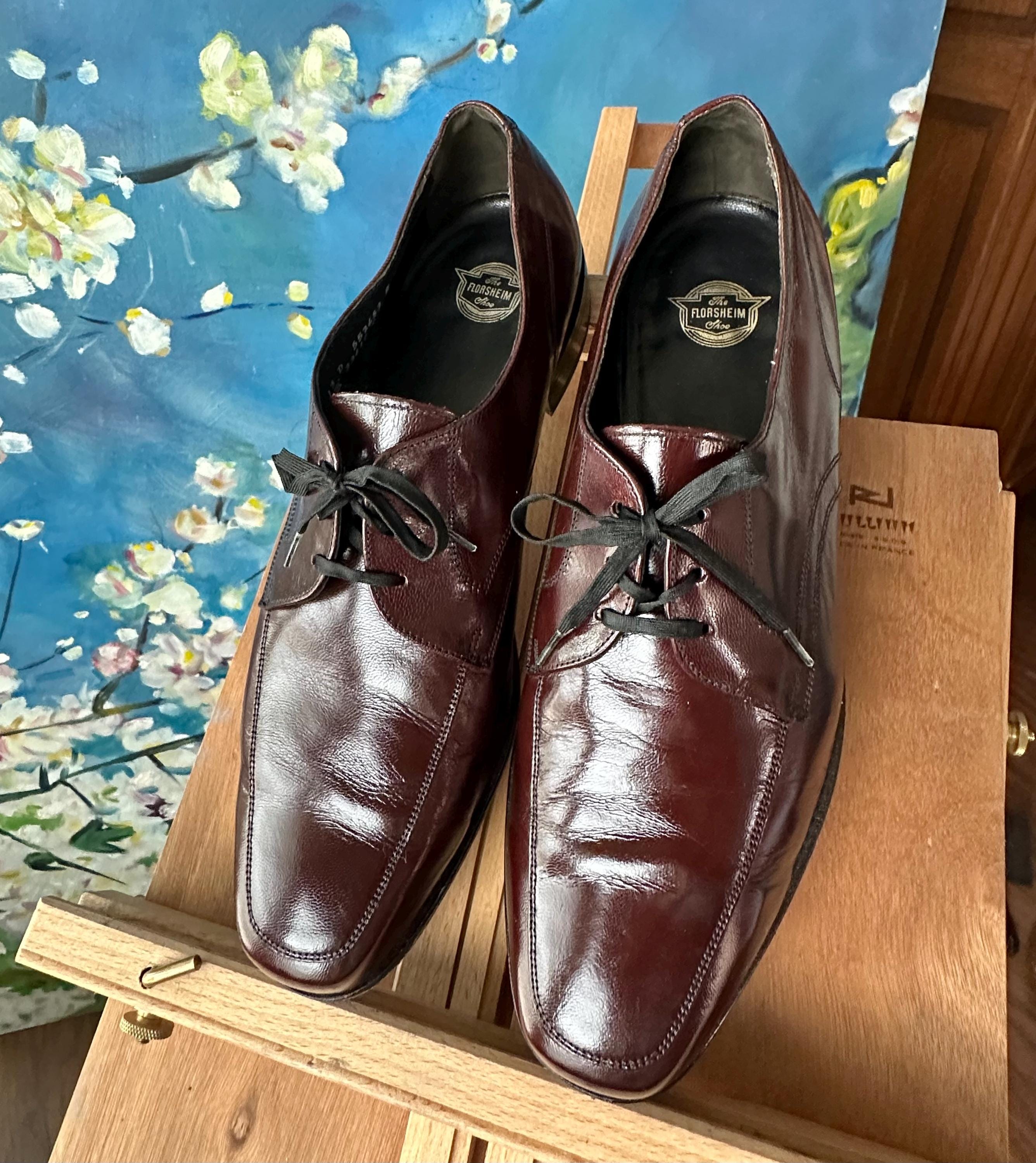 Florsheim Imperial Monk Strap Dress Shoes Burgundy Oxblood Leather Men’s 8.5 D Florsheim Leather Upper Blue Dress Shoes for Men for sale | eBay main image 3