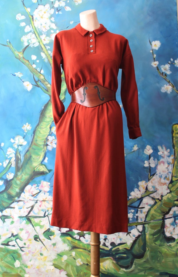 Shirtwaist Dress 40s Day Dress Peter Pan Collar B… - image 4
