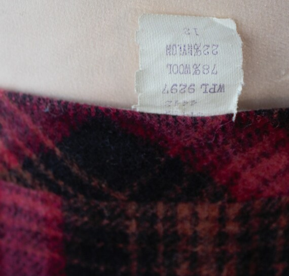 1940s Skirt Wool Box Pleat Skirt Black Pink Buffa… - image 7