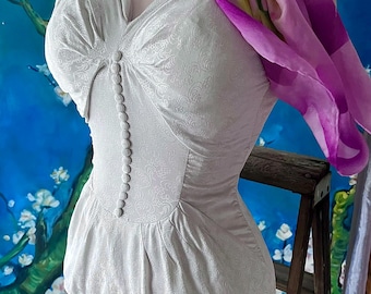 1950S LIMITED EDITION Rose Marie Reid White Damask Maillot Bridal Swimsuit Old Hollywood Marilyn Monroe Vibe Pinup Bathing Suit Plus Size